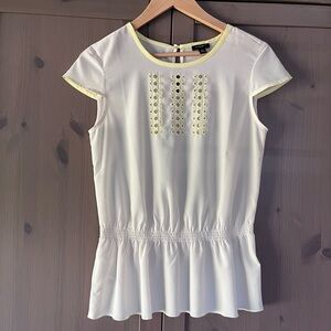 AT | Ivory Blouse Yellow Trim 🔆